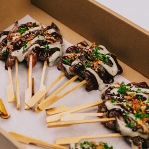 Beef Kebabs with Truffle Cheese